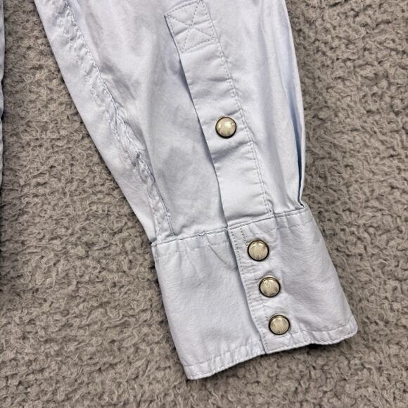 Tecovas Shirt Mens Small Blue Western Pearl Snap Button Down Long Sleeve Cowboy - Picture 10 of 15